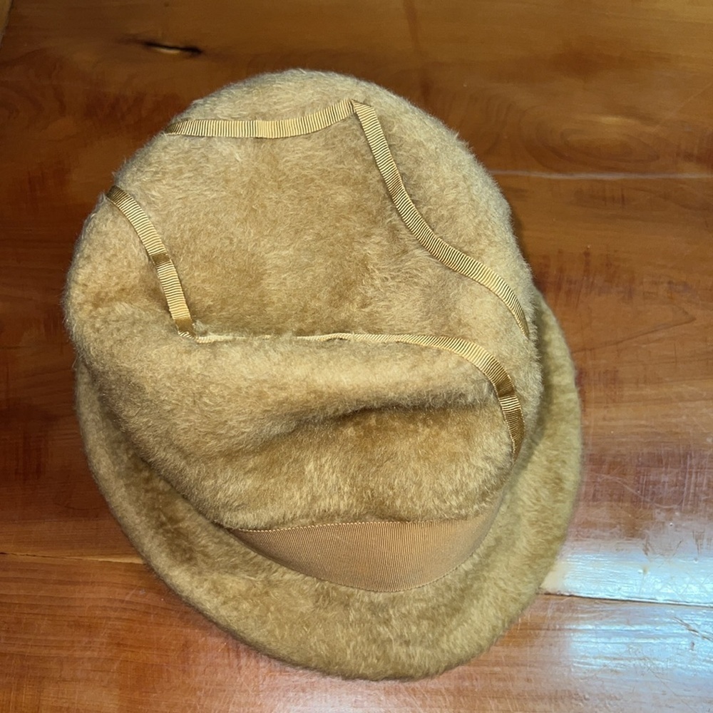 Vintage Vebe Stylish Tan  Fur Fedora Hat - Picture 3 of 6